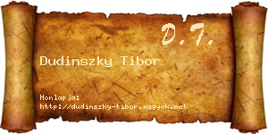 Dudinszky Tibor névjegykártya